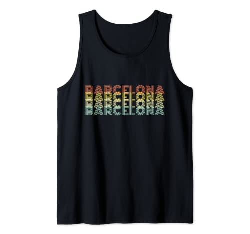 Barcelona Retro Inicio Vintage Ciudad Natal Camiseta sin Mangas