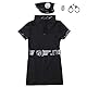 VKFOFEG Polizei Kostüm Damen mit Hut und Handschellen, Polizistin Uniform für Damen Schwarz, Sexy Polizei Kostüm Cosplay Uniform Outfits Faschingskostüm Polizistin (M)