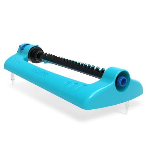 Image of Aqua Joe Oscillating Sprinkler with Metal Ground Spike, Adjustable Spray Position Irrigator for 4000 Sq Ft Coverage Compatible with Garden Hoses