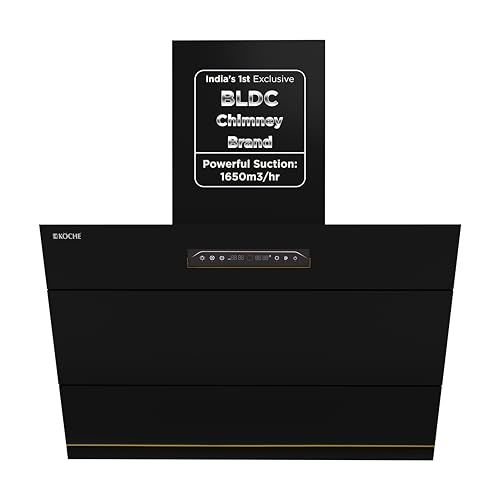 Image of KOCHE LAURA 90 Chimney for Kitchen 90cm | 1650 m /hr Suction | Filterless Heat Auto-Clean | BLDC Motor | Gesture Control | Hydraulic Louvers | Low Noise | 12 Yr Motor Warranty