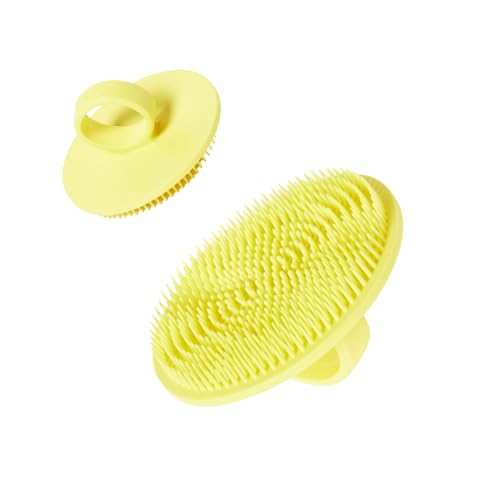 Image of Boie USA Face Scrubber - Handheld Facial Tool, Deep Cleansing Exfoliating Facial Brush. Fights Acne with Gentle, Silicone-Like Bristles, Long Lasting, & Hypoallergenic (Yellow)