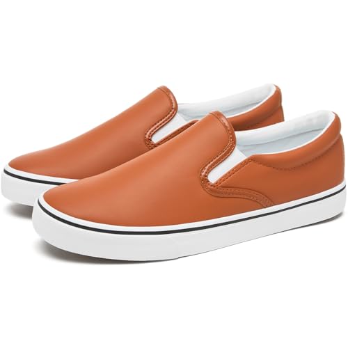yageyan Mens Slip on Sneakers Loafers Shoes PU Leather Black...
