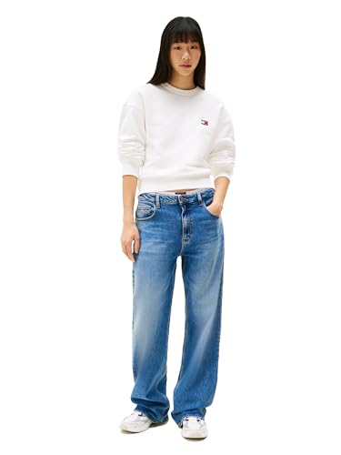 Tommy Jeans Women's Medium Weight Pullover Crewneck with Embroidered Flag Logo3