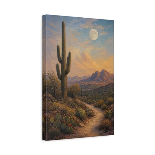 Tableau Saguaro provincial pour une ambiance de salon chaleureuse 30x45