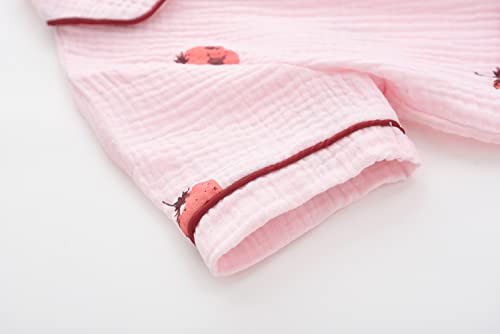 Image of BINIDUCKLING Toddler Pajama Set Short Sleeve Sleepwear Boy Girl Button Down Pjs Cotton Loungewear Nightclothes