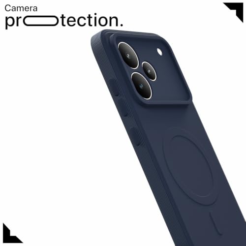 Image of Pikkme Back Cover for Realme P4 Pro 5G Soft Matte Silicone Mag-Safe Design (Mag-Safe Not Support) Camera Protection | Slim Fit Bumper Cover (Blue)