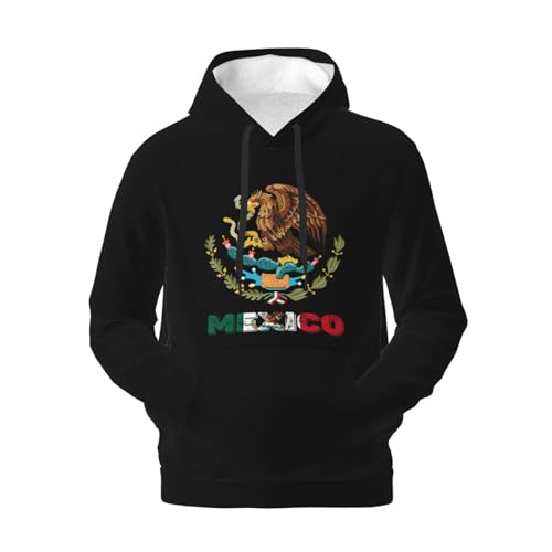 Proud To Be Mexican American Mexico USA Flag Men's Fleece Hoodies Hooded2