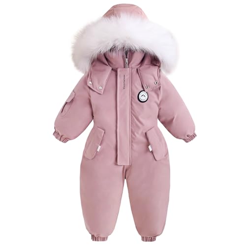 IBOBOOM Baby Snow Suit Toddler Snowsuit 1T Winter Coat Ski Clothes Girl Puffer Jacket 2T