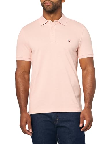 Image of Tommy Hilfiger Men's Short Sleeve Polo Shirts in Slim Fit with Stretch and Organic Pique Cotton