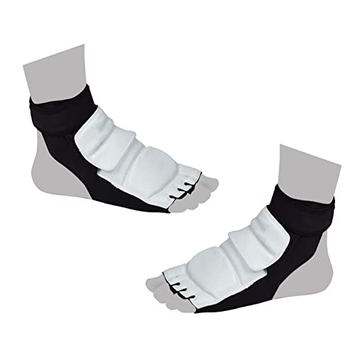RASTKY Karate Cómodo Protector de Pie Antideslizante para Sparring, Material: Cuero de PU Color: Blanco y Negro Tamaño: S, M, L, XL, XXL, Escena aplicable: Karate, Combate, Muay Thai (XL 38-39)