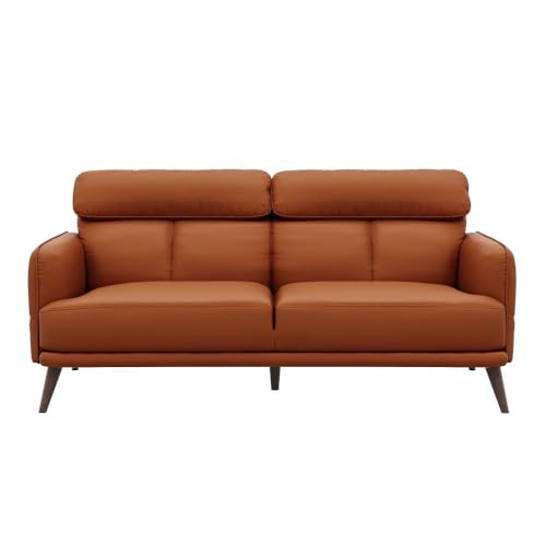 Image of Wakefit 6 Seater Sofa Set | 5 Year Warranty | Tan Leatherette Fabric, Pine Wood Frame, 3+2+1 Seater, L 1.9m x W 90cm x H 91cm