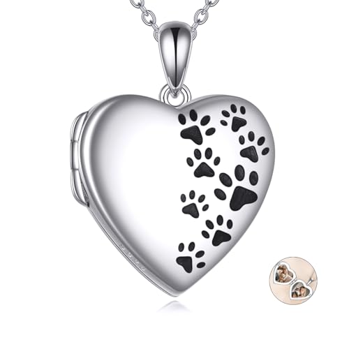 Collier avec médaillon photo cœur en argent sterling 925, pendentif personnalisé femme