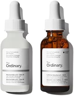 The Ordinary Dull Skin Duo- Skin Care Bundle Set for Face & Eye-Niacinamide 10% + Zinc 1% 1 Fl Oz, Caffeine Solution 5% + EGCG 1 Fl Oz