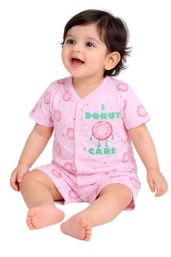 Image of Chandrika Baby Boys & Girls Regular Fit 100% Cotton Half Sleeve Jhabla & Shorts Set Pack of 3