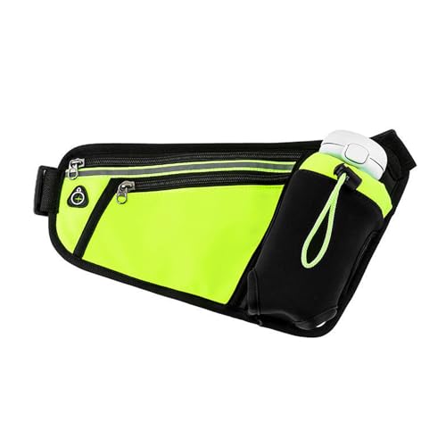 Guyode Marsupio Uomo, Marsupio Running, Porta Cellulare Corsa, Regolabile Cintura con Portaborraccia per Escursionismo Corsa Ciclismo Fitness Corsa Arrampicata (Bottiglie Non Incluse) Verde