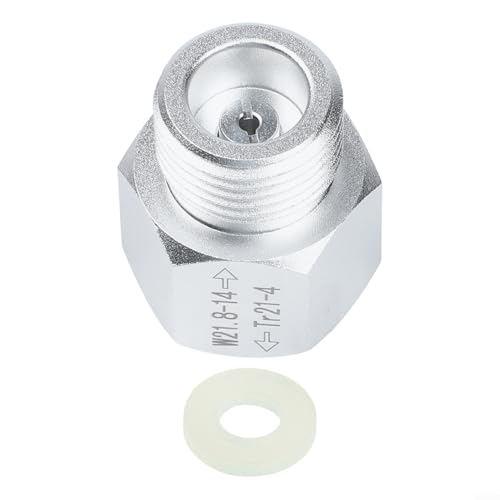 Adaptador de cilindro de gas T214 rosca hembra a W21 8x1/14 rosca macho conector de aluminio para cilindros de flujo con ajuste de aguja de válvula interna