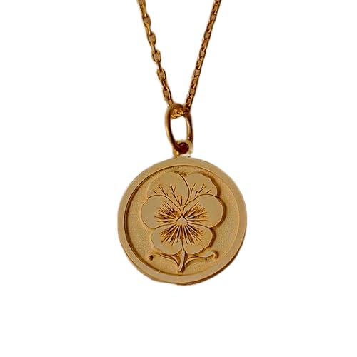 Cadena de 45 cm flor de pensamiento colgante floral para diario de mujer