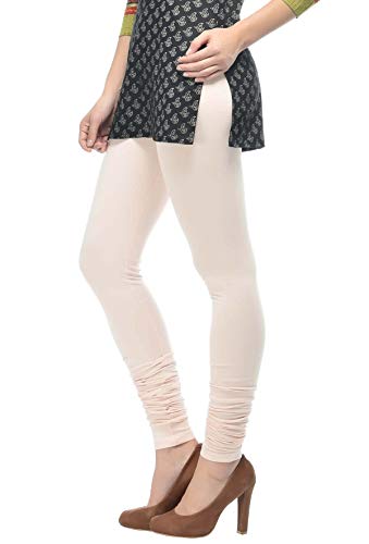 Image of Frenchtrendz Women's Cotton Spandex Stretchable Mid Rise Slim Fit Churidar Leggings Pull On