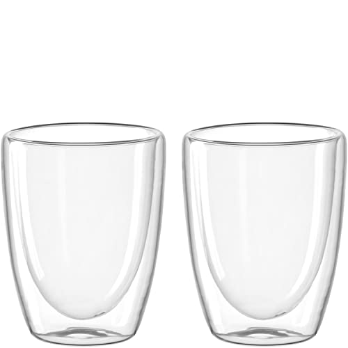 Leonardo DUO Doppelwandbecher 2er Set, Glas für Tee und Kaffee, Heissgetränk Tasse, Höhe 11 cm, 300 ml, Glas, 053060