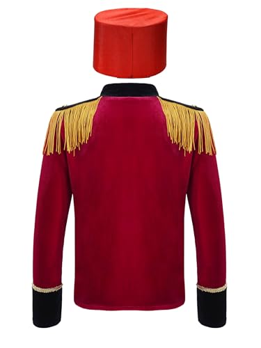 Kids Boys Honor Guard Velvet Tops Drum and Trumpet Team Uniform Fringe Jacket Coat Outfits2