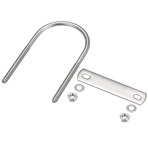 METALLIXITY U Bolts 2 Sets (M6x52x100mm), Round U Bolt 304 Stainless Steel with Accessories - for Construction, Pipe