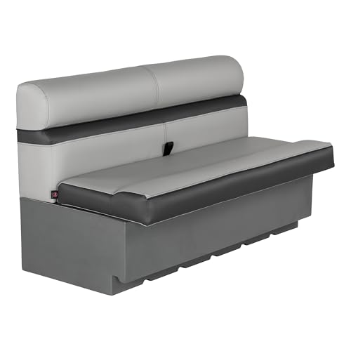 Lippert Rockport Series 50 Straight Pontoon Bench Seat Measures 50 L x 26 W x 30 H Marine-Grade Vinyl High-Density Foam Easy Installation Fits Most Pontoons River Rock 20221094094