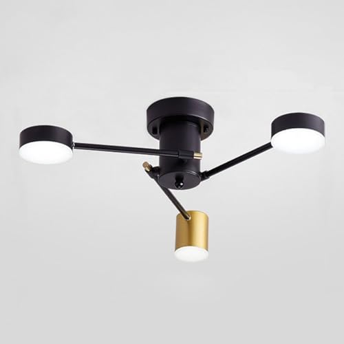 Lustre en fer de luxe moderne doré à LED 3 têtes pour bureau