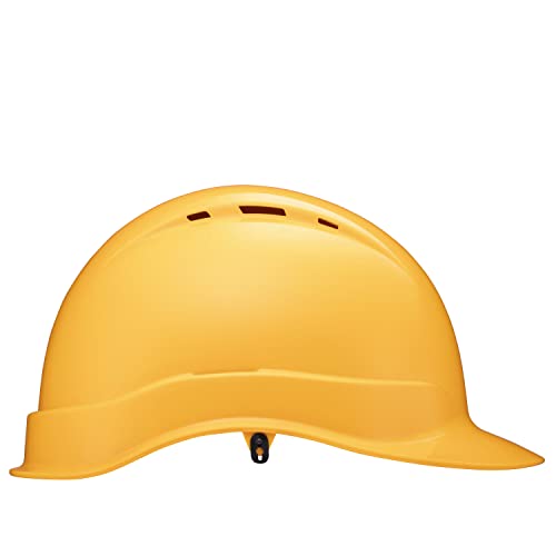 Acerpal Cap Style Vented Hard Hat Osha Construction Work Approved Safety Helmet, Solid Yellow Design Hard Hats, Cascos De Construccion, 6 Point Adjustable Ratchet Suspension #TOP21