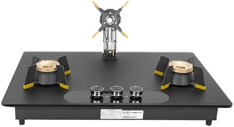 Faber Liftable Burners Hob - 75cm Black Glass| Auto Ignition| FFD| Cast Iron Pan Support| Premium Knobs| 2Yr Comprehensive Warranty, 5Yr on Glass, Burners & Valves| Hob Magiclift HT753 BR CI AI