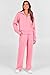 PRETTYGARDEN Women's 2026 Fall Fashion Clothes Half Zip Sweatshirts and Palazzo Pants Sweatsuit Sets (Pink,Medium)