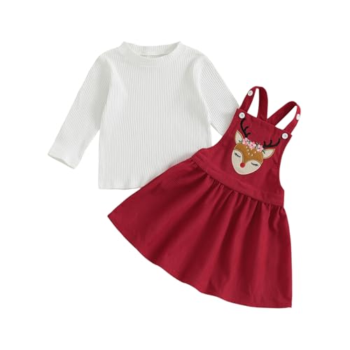 Toddler Girl Christmas Outfit Long Sleeve Sweatshirt Tops Gingerbread Man Overall Skirt Christmas Baby Clothes