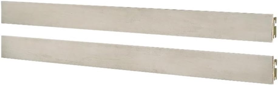 Pemberly Row Nursery Set with Convertible Crib, Toddler Rail, Full Bed Rails & Changer Top in Rustic White