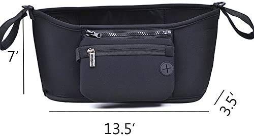Pram Buggy Organiser Storage Bag Cup Bottle Drink Food Holder Storage Bag Organizer for Pram Pushchair Stroller Buggy Bags (Black)