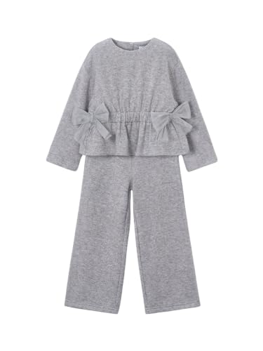 Conjunto pantalon tricot nina Mayoral de abrigo suave gris para invierno