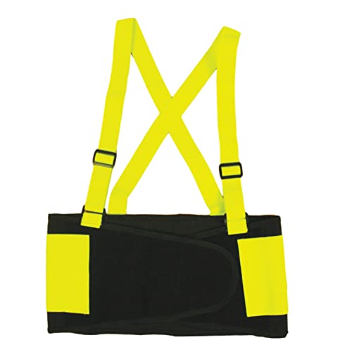 (Extra Large, Lime) - Cordova Safety Products SB100XL High Visibility Lime Back Support Belt with Glide Adjustable Clips, X-Larg