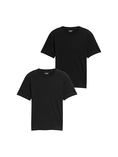 TOM TAILOR Herren 1048393 T-Shirts aus Baumwolle im 2er-Pack, 29999-Black, L