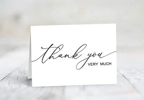 GIFTSFARM Thank You Cards with Kraft Envelopes & Stickers, 5 x 3.75 Inch Minimalist Design, 100-Pack, White - Thumbnail 4