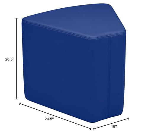 Image of Sprogs 18 inch H Structured Wedge Stool -Flexible Modular Collaborative Soft Seating for Office, Home, Lounge and School Classrooms with Durable Frame - Blue (SPG-1003N-BL-A)