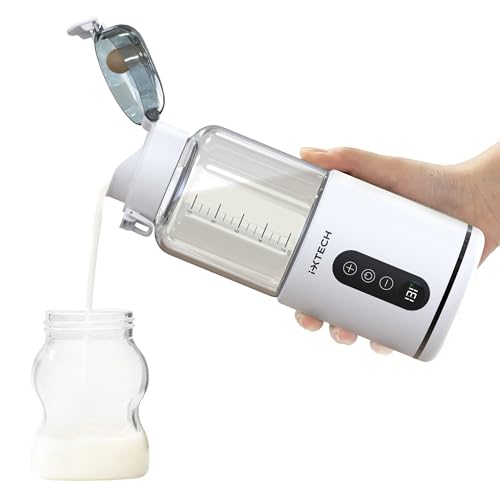 IXTECH Portable Water Warmer for Travel, Instant Breastmilk, Baby Formula, Water, Portable Bottle Warmer, 10., Ounces with Adjustable Temperature Control, Rechargeable and Wireless.
