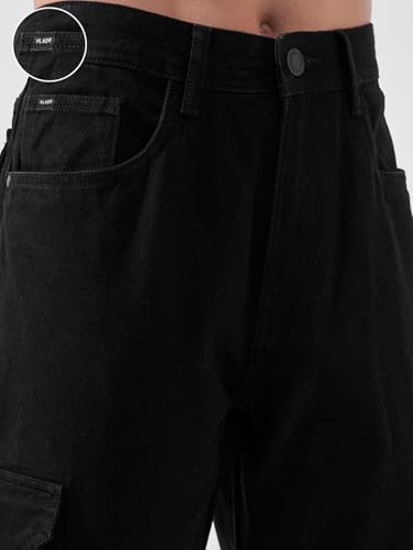 Image of Highlander Men Men's Relaxed-Fit Cargo Pocket Jeans | Clean Look | Cotton Comfort | Utility Style| Cargo Jeans for Man