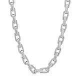 Cadena de acero inoxidable con eslabones de herradura para hombre, collar de joyería duradero para hombre con cierre seguro, 61 cm