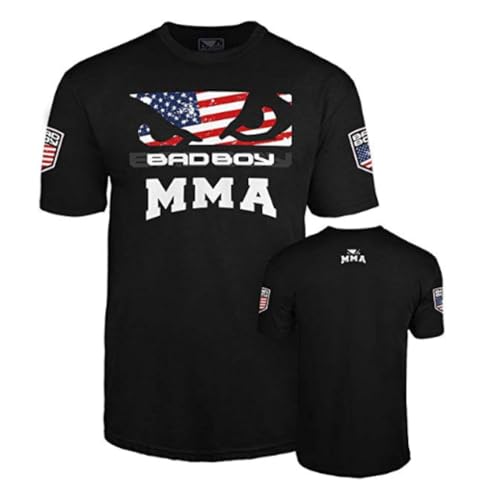 Bad Boy USA MMA American Flag T-Shirt (US, Alpha, X-Large, Regular, Regular)