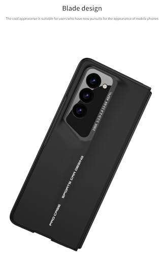 Image of Midkart Matte Case Compatible with Samsung Galaxy Z Fold 6 Release 2024 Ultra Thin Hard PC with Front Glass Cover Glossy Camera Protection, Black