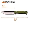Elk Ridge Outdoors Fixed Blade Knife, 10.5-in Overall, Nylon Fiber Handle, Nylon Sheath, Sharpening Stone, Fire Starter, Hunting, Camping, Survival - ER-555 Series (Green) #4