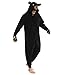 dressfan Black Bear Costume Onesie Pajamas Hooded Animal Halloween Cosplay Costume for Unisex Adults,Black,XL