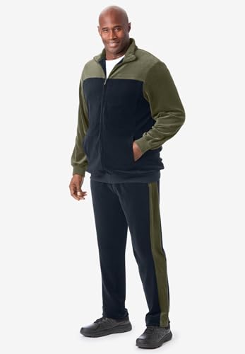 KingSize Men's Big & Tall Colorblock Velour Tracksuit4