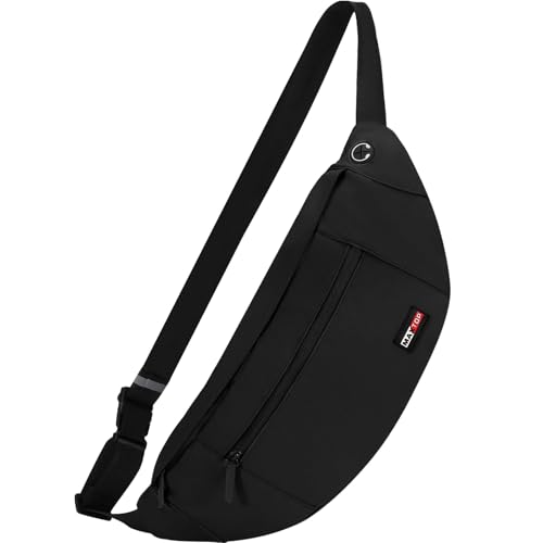 Image of MAXTOP Super Large Black Fanny Pack Sling Bag for Men Women Crossbody Sling Chest Bag for Travel Cycling Hiking Climbing