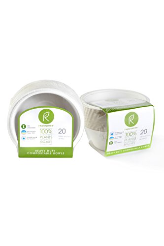 Repurpose 100% Compostable Bowls | Plant Based Bagasse Disposable Soup Bowls| 16 Ounces | 240 Eco Friendly Bowls