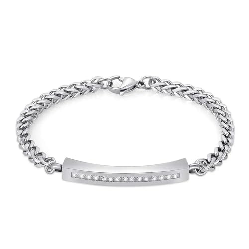 Bracelet pour cendres en pierre CZ et cristal, médaillon funéraire unisexe