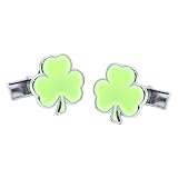 Funky Cufflinks.com Shamrock Manschettenknöpfe die Glow in The Dark